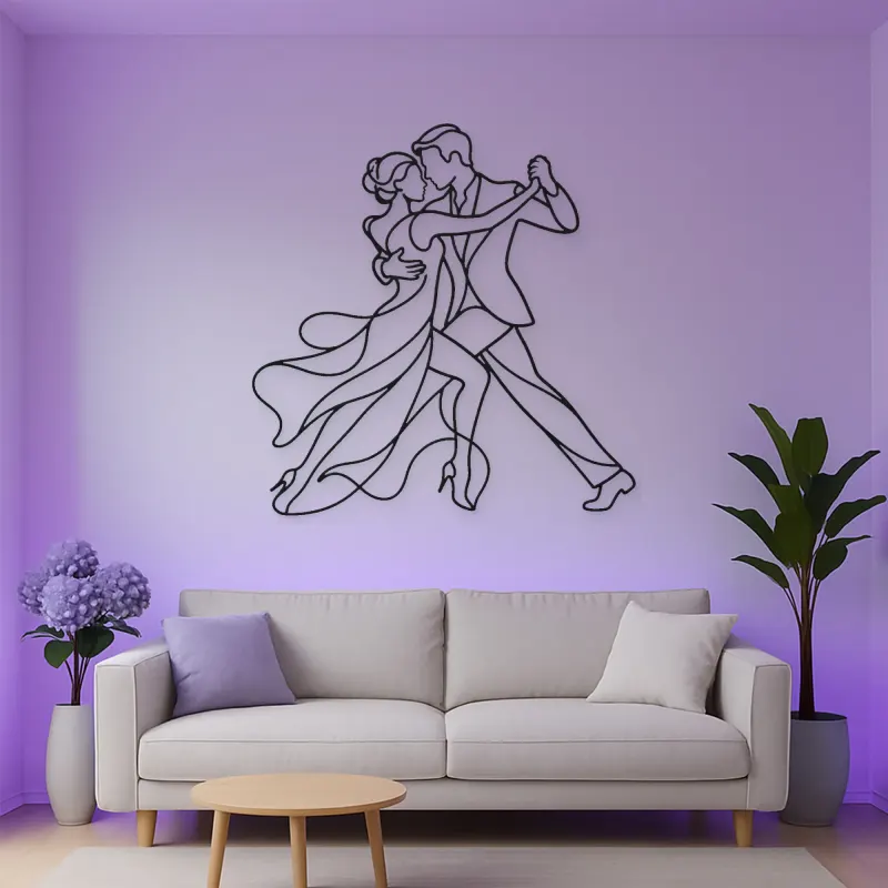 Tango Close Embrace Metal Wall Art | Couple Dance Wall Decor