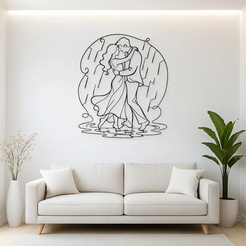 Rain Dance Couple Metal Wall Art | Romantic Couple Decor