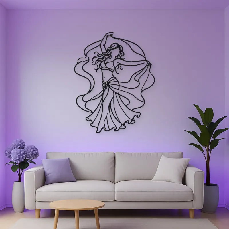 Belly Dance Silhouette Metal Wall Art | Dance Silhouette Wall Decor