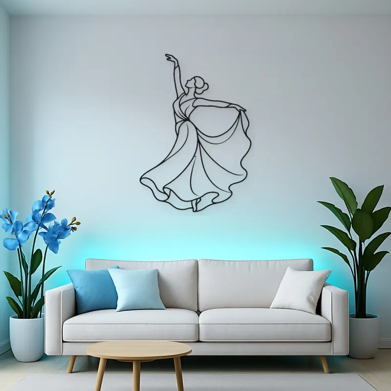 Stage Spotlight Dancer Metal Wall Art | Dance Silhouette Wall Decor