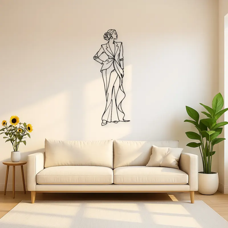 Timeless Couture Model Metal Wall Art | Fashion Figure Wall Decor