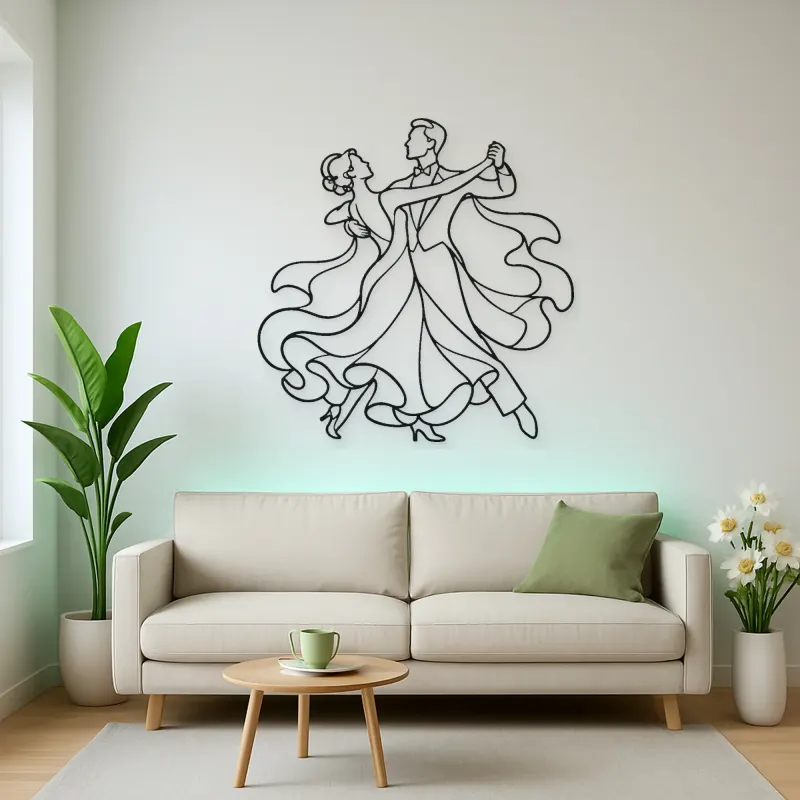 Ballroom Waltz Pair Metal Wall Art | Couple Dance Wall Decor