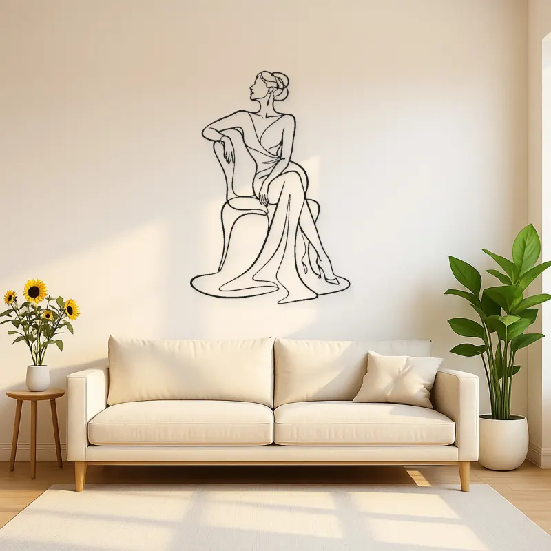 Graceful Chair Muse Metal Wall Art | Fashion Figure Wall Decor