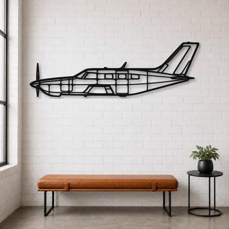 Silhouette en métal d'avion PA-46R-350T Matrix, Décoration murale en métal, Décor aéronautique, Cadeau pour aviateur