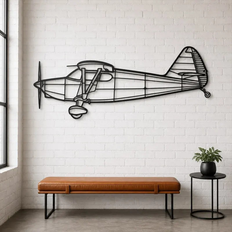 Silhouette d'avion en métal 108-2, Décoration murale en métal, Décor aéronautique, Décorateur aviateur