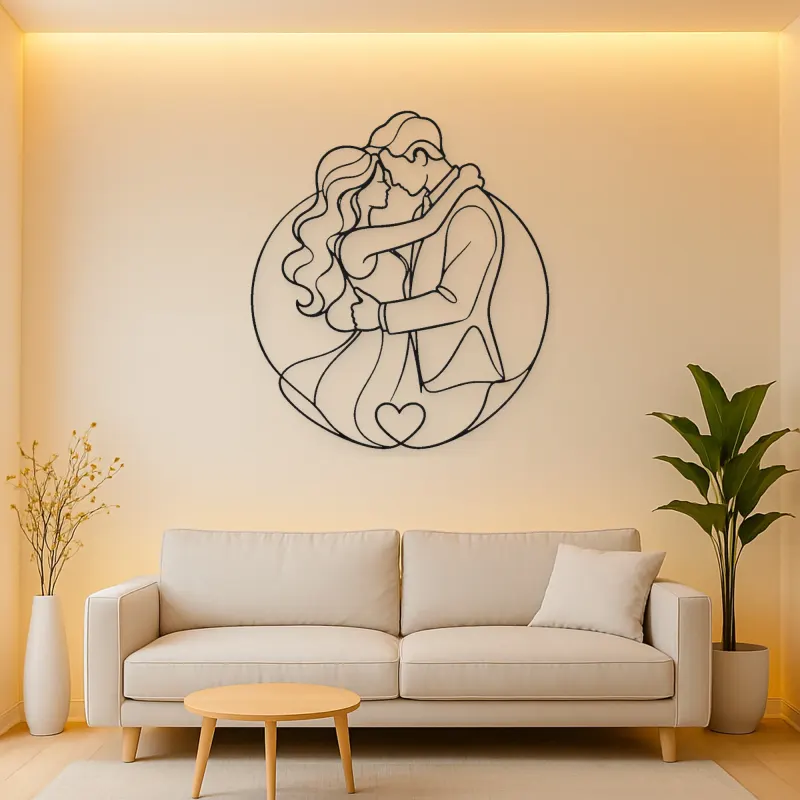 Promise Ring Couple Metal Wall Art | Romantic Couple Decor
