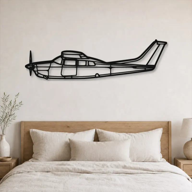 Silhouette en métal d'avion 210 Centurion, décoration murale en métal, décoration aéronautique, cadeau pour pilote