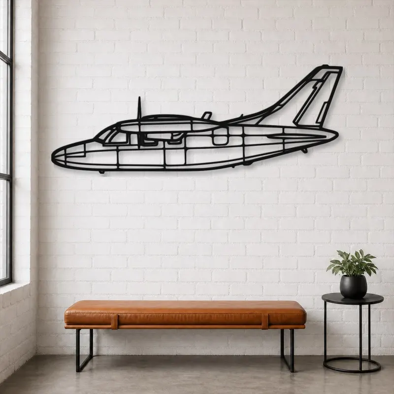 Silhouette d'avion en métal MU-2K, décoration murale aéronautique