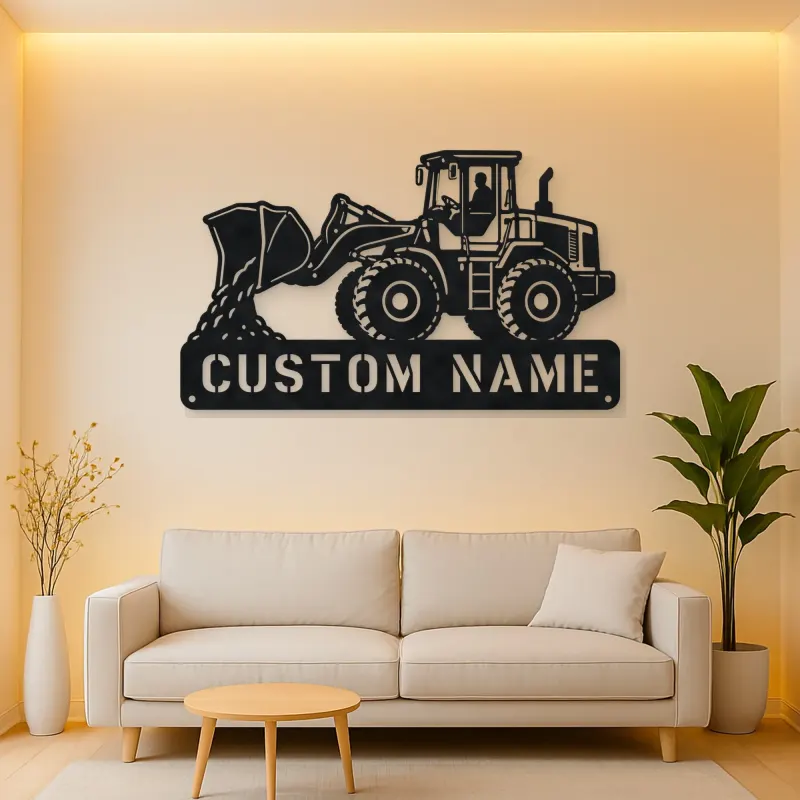 Personalized Wheel Loader Dumping Material Metal Wall Art