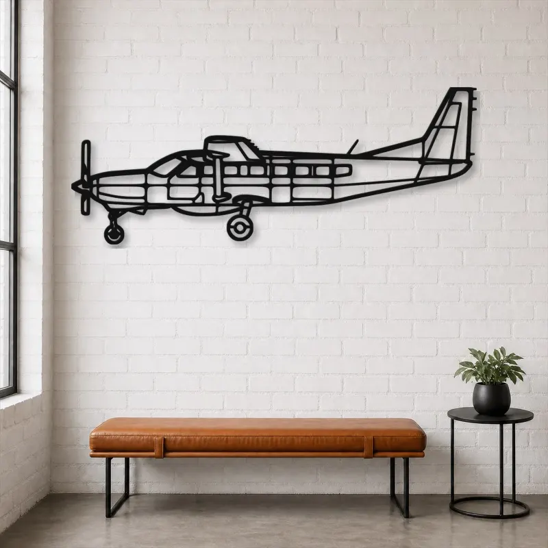 Silhouette en métal d'avion 208B Grand Caravan EX, décoration murale en métal, décoration aéronautique, cadeau pour pilote