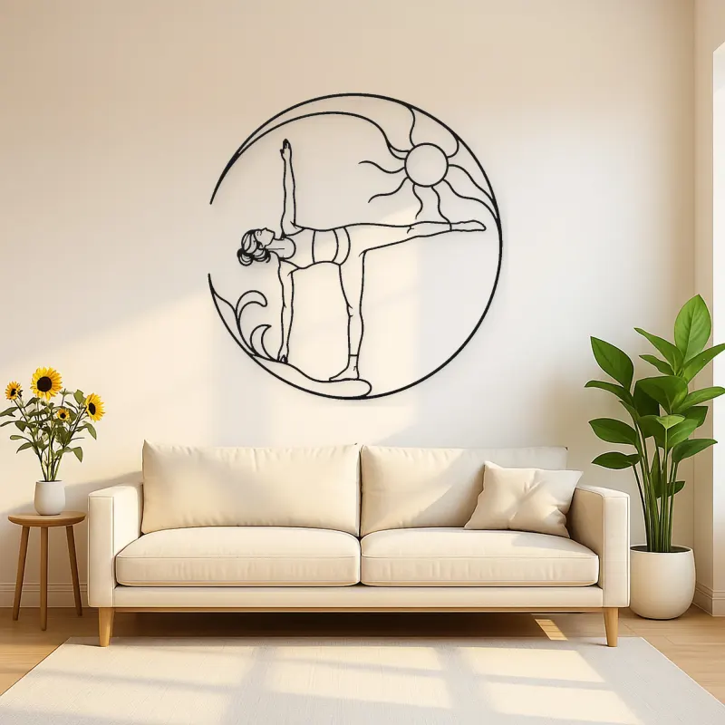 Half Moon Balance Metal Wall Art | Yoga and Meditation Wall Decor