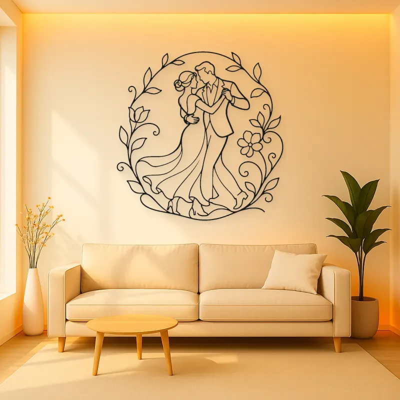 Garden Dance Pair Metal Wall Art | Romantic Couple Decor