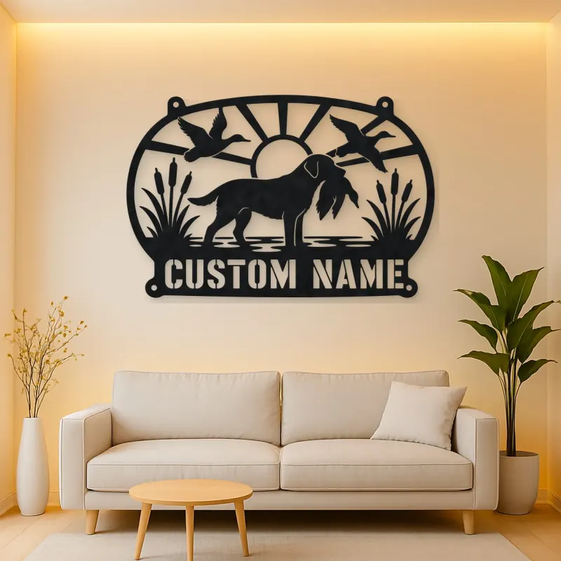 Personalized Duck Hunting Dog Metal Wall Art