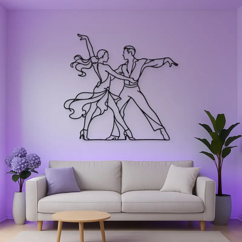 Cha Cha Pose Metal Wall Art | Couple Dance Wall Decor