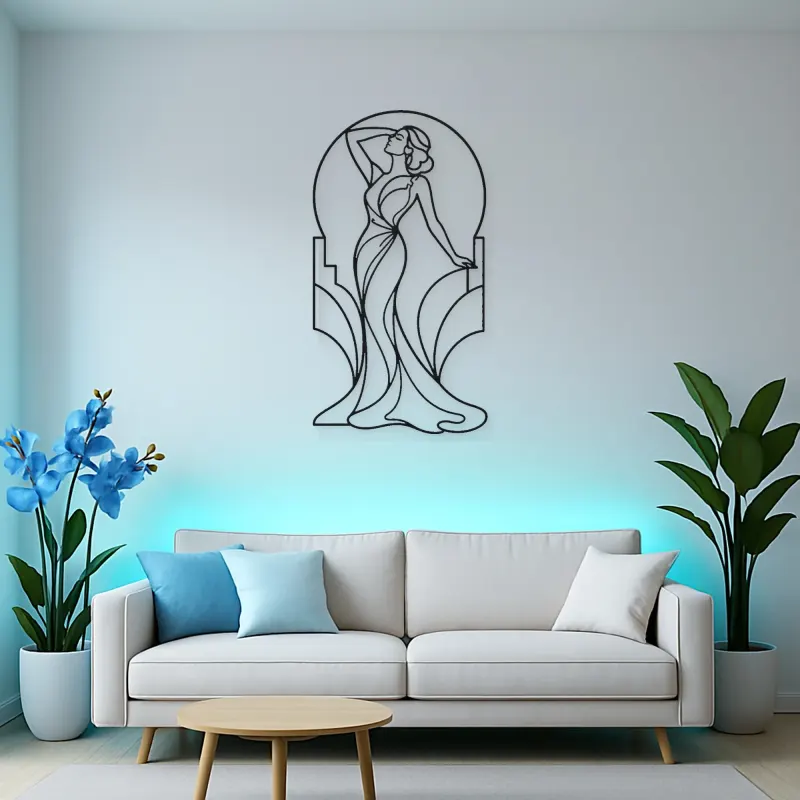 Art Deco Muse Metal Wall Art | Fashion Figure Wall Decor