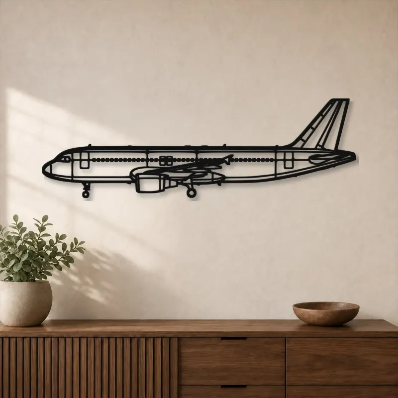 Insegna in metallo silhouette A320 CFM56
