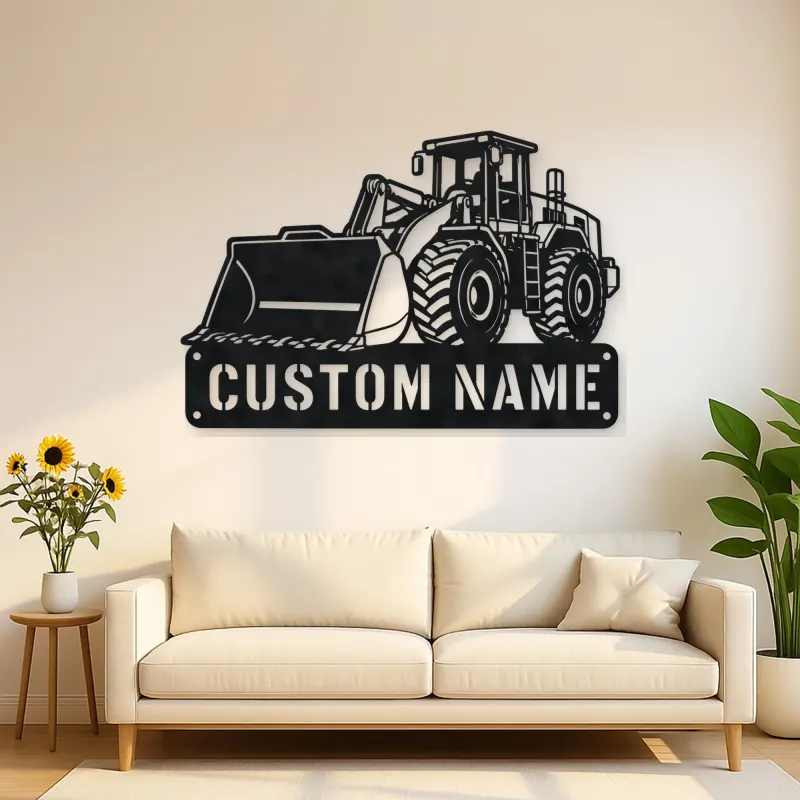Personalized Heavy Wheel Loader Oversized Bucket Metal Wall Art