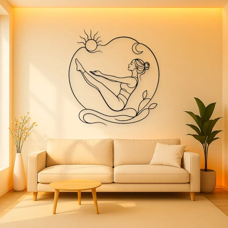 Boat Pose Balance Metal Wall Art | Yoga and Meditation Wall Decor
