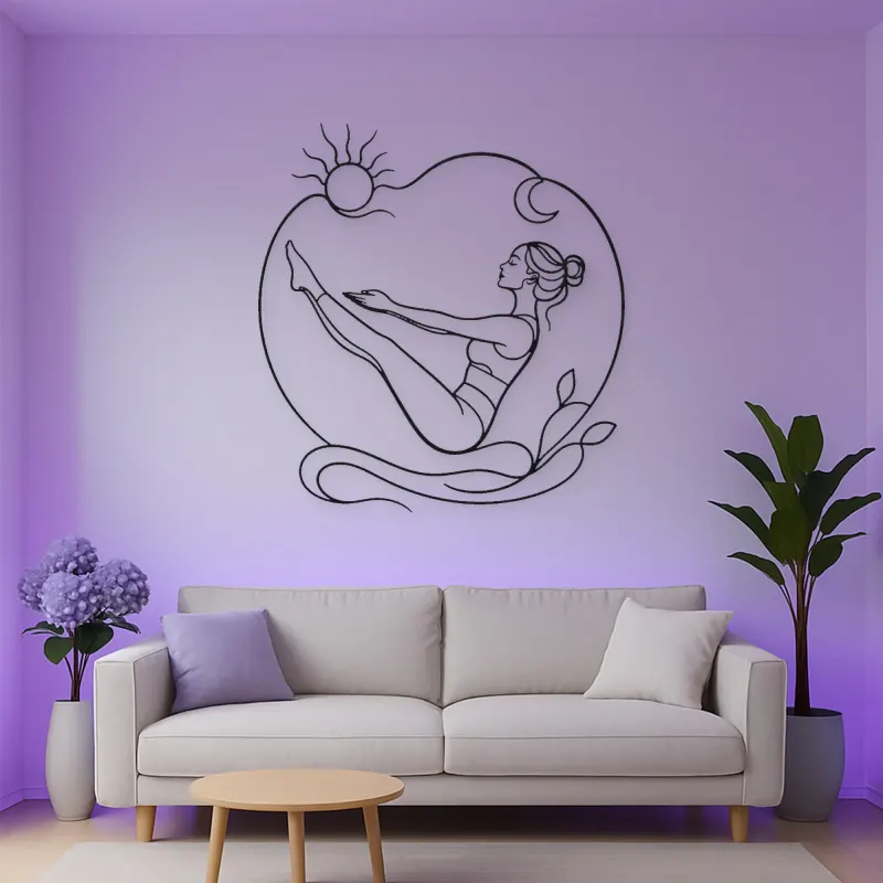 Boat Pose Balance Metal Wall Art | Yoga and Meditation Wall Decor