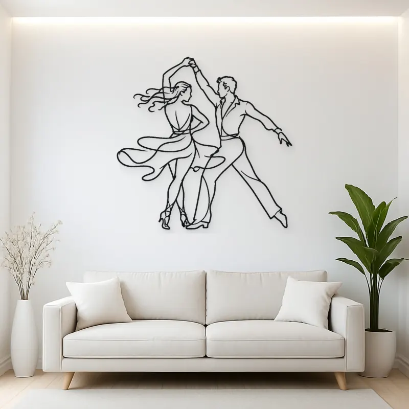 Salsa Couple Spin Metal Wall Art | Couple Dance Wall Decor