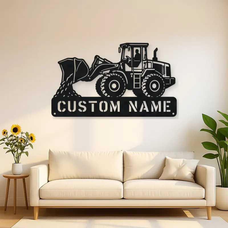 Personalized Wheel Loader Dumping Material Metal Wall Art