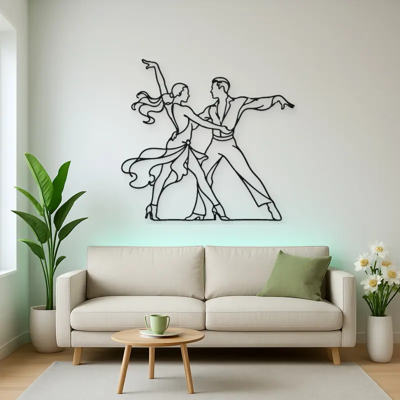 Cha Cha Pose Metal Wall Art | Couple Dance Wall Decor