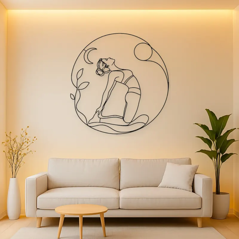 Camel Pose Open Heart Metal Wall Art | Yoga and Meditation Wall Decor