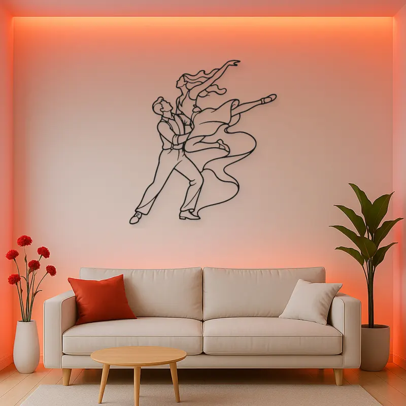 Swing Dance Lift Metal Wall Art | Couple Dance Wall Decor