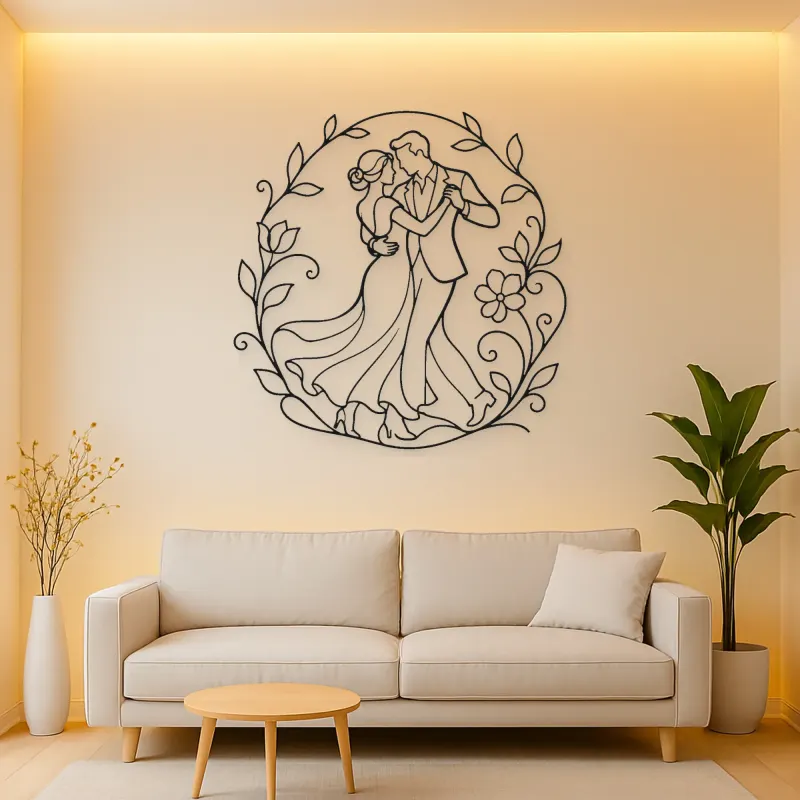 Garden Dance Pair Metal Wall Art | Romantic Couple Decor