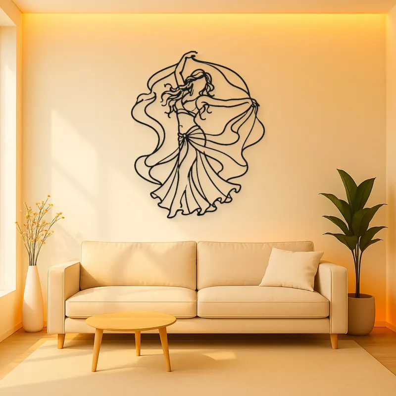 Belly Dance Silhouette Metal Wall Art | Dance Silhouette Wall Decor