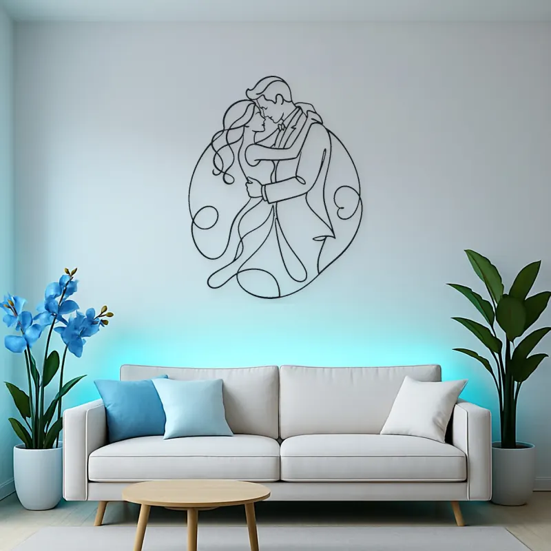 Intertwined Arms Pair Metal Wall Art | Romantic Couple Decor