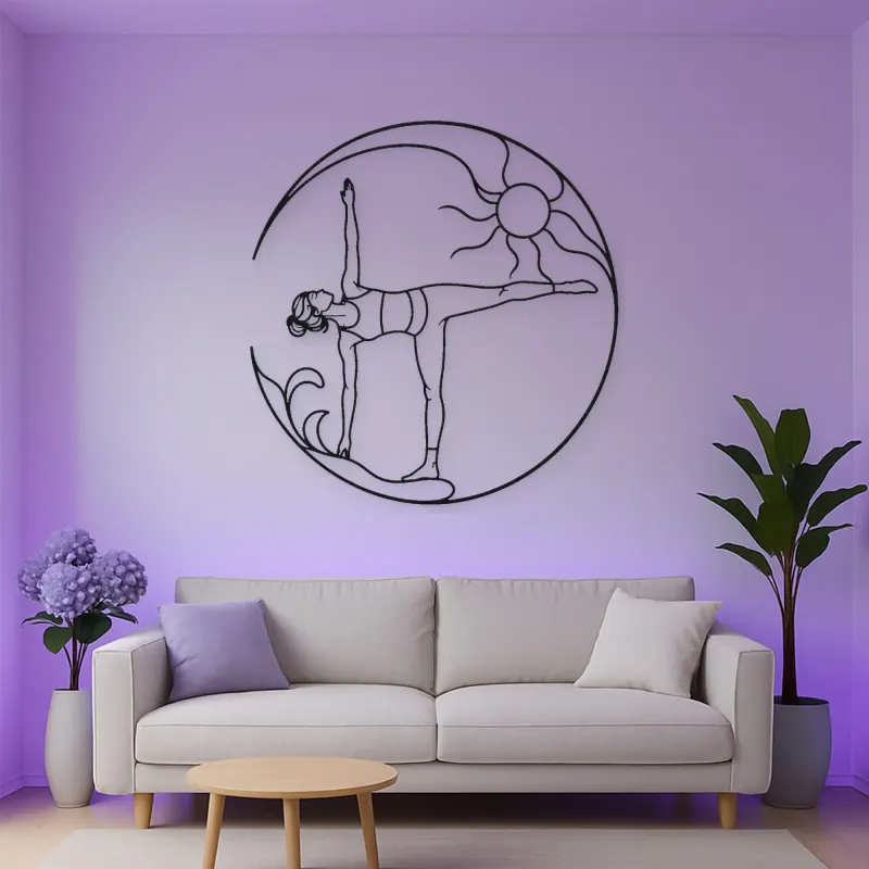 Half Moon Balance Metal Wall Art | Yoga and Meditation Wall Decor