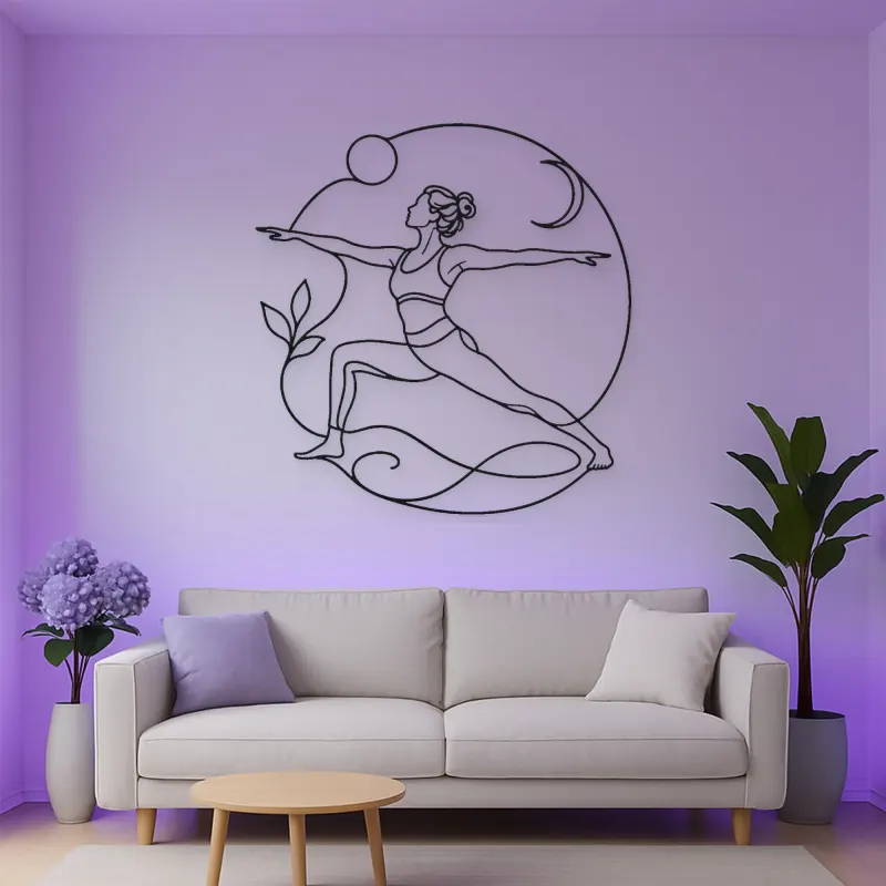 Side Angle Strength Metal Wall Art | Yoga and Meditation Wall Decor