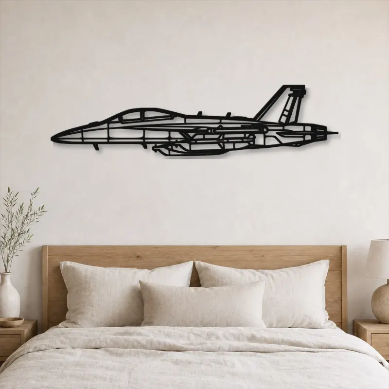 Silhouette en métal d'avion EA-18 Growler, décoration murale en métal, décoration aéronautique, cadeau pour aviateurs