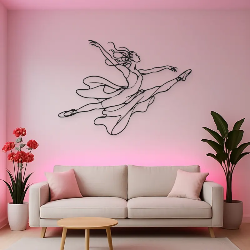 Ballet Grand Jete Metal Wall Art | Dance Silhouette Wall Decor