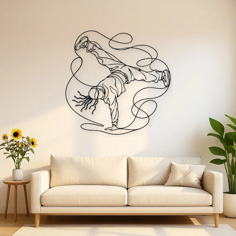 Breakdance Windmill Metal Wall Art | Dance Silhouette Wall Decor