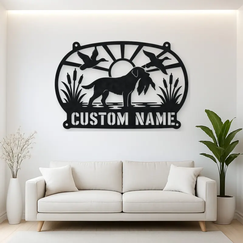 Personalized Duck Hunting Dog Metal Wall Art