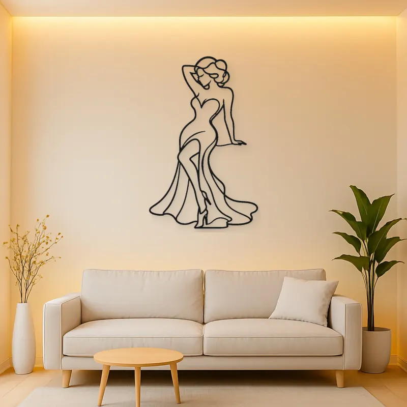 Classic Pinup Silhouette Metal Wall Art | Fashion Figure Wall Decor