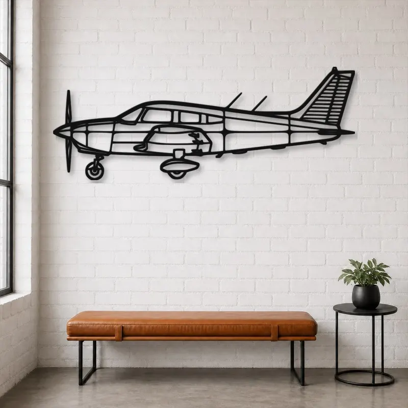 Silhouette d'avion PA-28 en métal, Décoration murale en métal, Décor aéronautique, Décor d'aviation