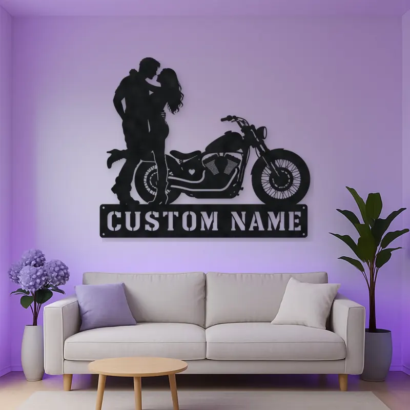 Personalized Chopper Romance Metal Wall Art with Heart