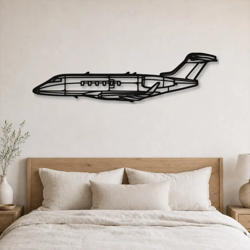 Silhouette en métal d'avion Challenger 350, Décoration murale en métal, Décor aéronautique, Cadeau pour aviateur