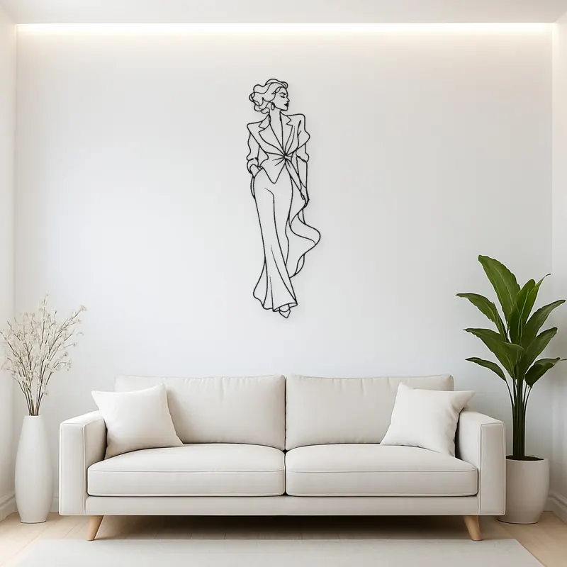 Blazer Fashion Muse Metal Wall Art | Fashion Figure Wall Decor