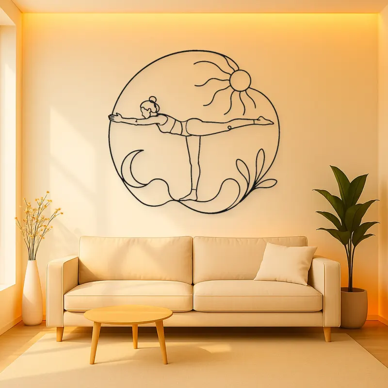 Warrior Three Flight Metal Wall Art | Yoga and Meditation Wall Decor