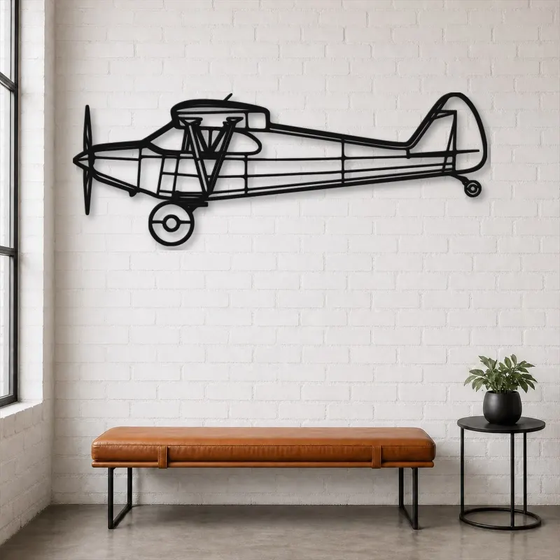 Silhouette d'avion en métal PA-12 Super Cruiser, décoration murale aéronautique