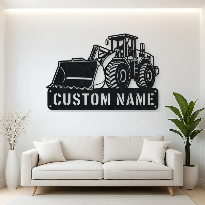 Personalized Heavy Wheel Loader Oversized Bucket Metal Wall Art