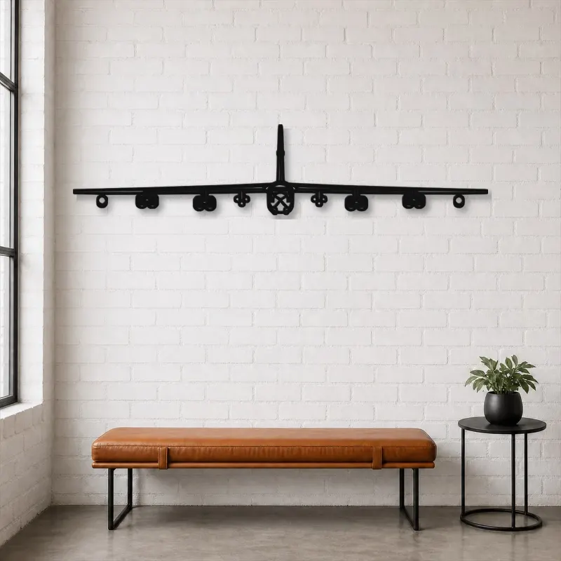Silhouette d'avion B-52H Stratofortress en métal, Décoration murale en métal, Décor aéronautique, Cadeau pour aviateur