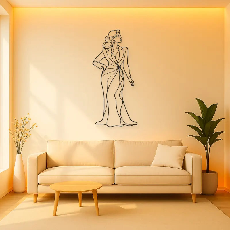 Classic Glamour Pose Metal Wall Art | Fashion Figure Wall Decor