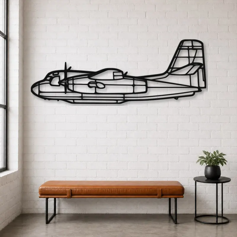 Silhouette en métal d'avion S-2T, décoration murale en métal, décoration aéronautique, décoration d'aviation