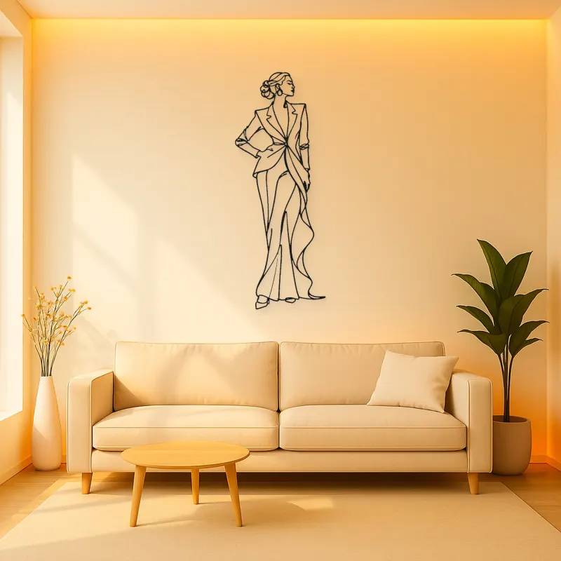 Timeless Couture Model Metal Wall Art | Fashion Figure Wall Decor