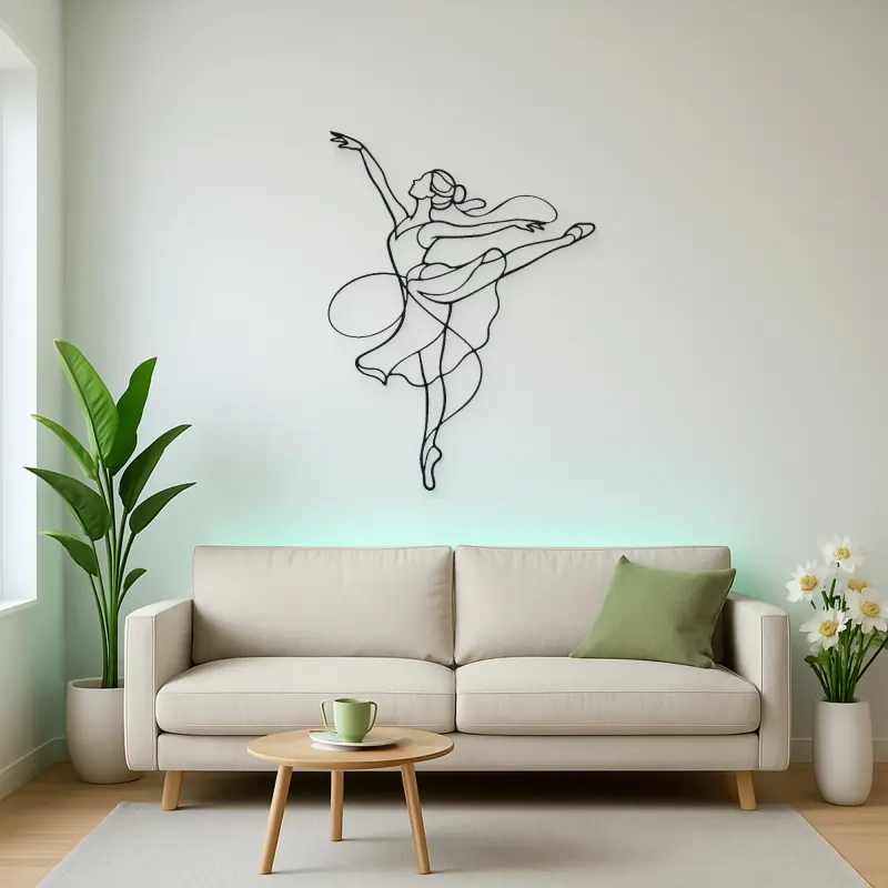 Ballet Attitude Pose Metal Wall Art | Dance Silhouette Wall Decor